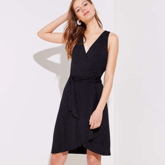 loft polka dot wrap dress